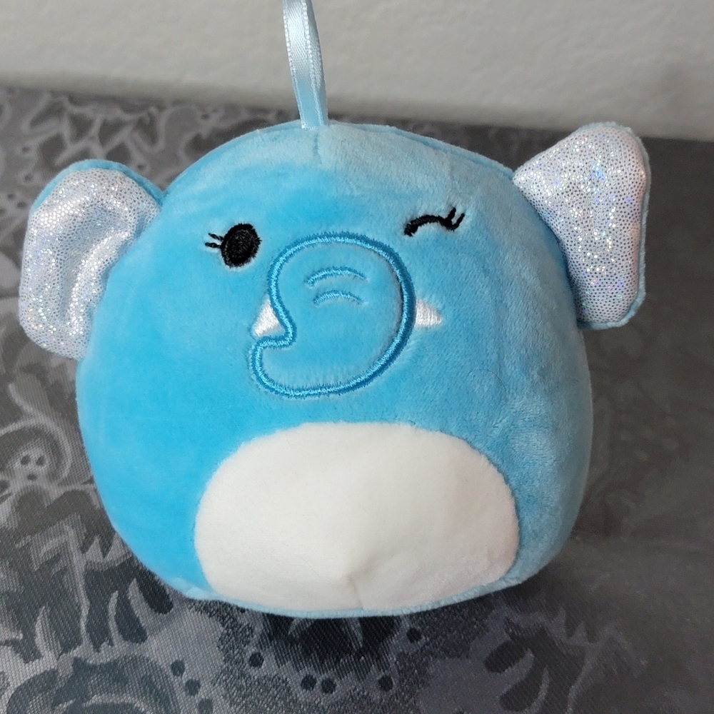 Squishmallows 4.5” MILA Christmas Blue ELEPHANT ORNAMENT Holiday Plush Toy 2021